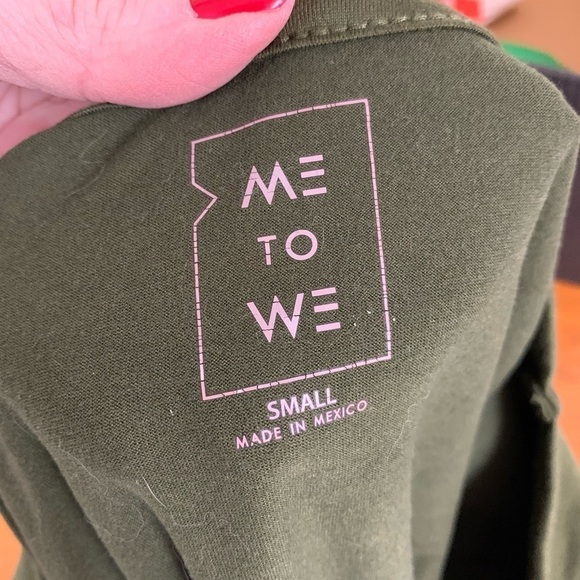 Me to We long sleeve bodysuit v neck crosslace accent olive green Small #western - Picture 4 of 5